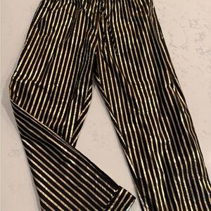 BURU Stylish Black and Gold Striped Pants